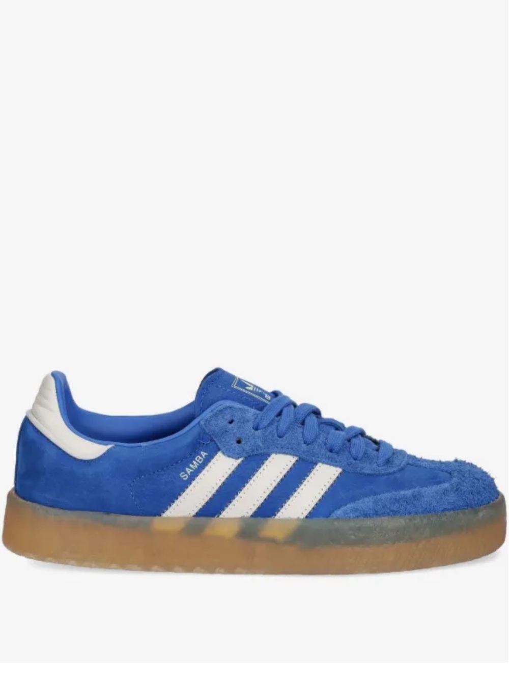 adidas Samba Low-Top Sneakers in Blue and White with Gum Sole